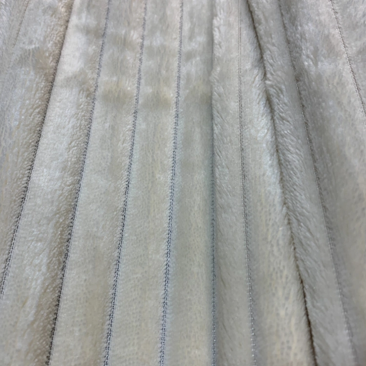 100% Polyester Ks Velvet Stripe Plush Flannel Fleece Blanket