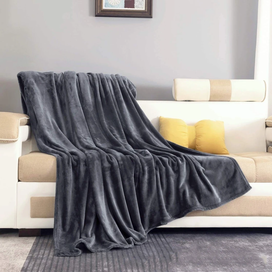 Microfiber Throw Fleece Bed Blanket Wholesale Cheap Solid Coral Flannel Blanket Winter Blanket