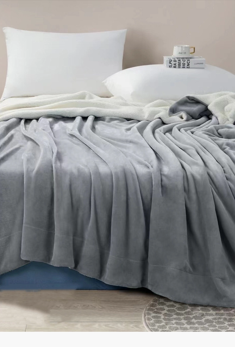 Sherpa Lamb Velvet Composite Blanket Plus Velvet Thickened Bedroom Blanket Bed Throw Office Nap Blanket