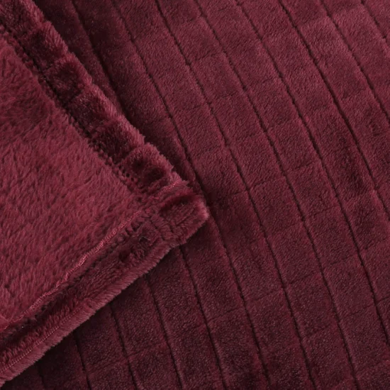 Free Sample Custom Soft 100% Polyester Coral Flannel Fleece Travel Blanket Minky Plush Quality Throw Blanket for Winter Pet Dog